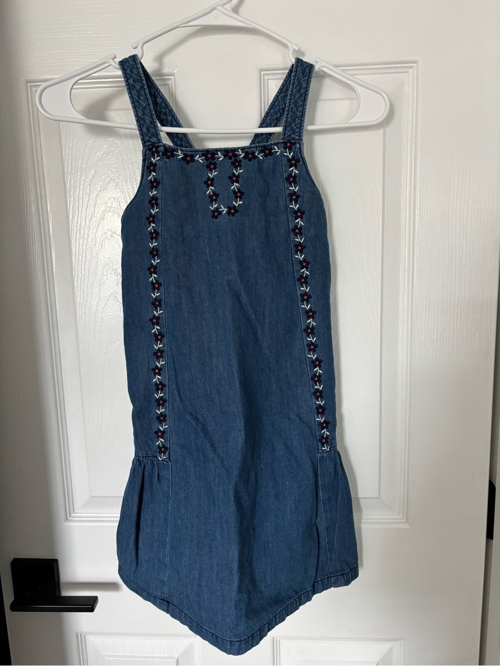 Size 8 Hanna Andersson embroidered denim dress